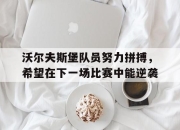 乐鱼app-沃尔夫斯堡队员努力拼搏，希望在下一场比赛中能逆袭